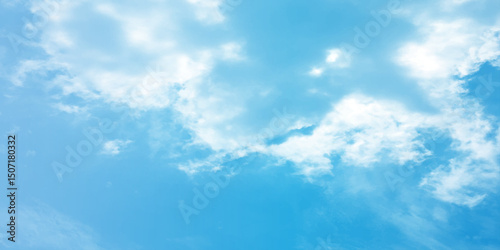 The blue sky and white clouds air indicate pure and fresh, bright weather canvas splashed with  store,m focusing on the clouds, a sunny day 