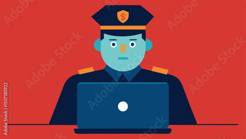 Emergency Response Use A police officer in a stressful emergency situation using a laptop to perform facial recognition in realtime.