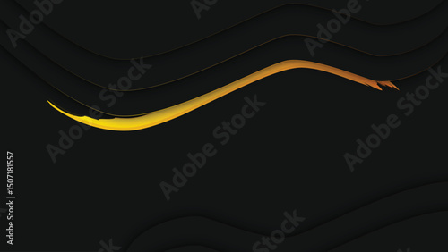 Abstract Black and Gold Wave Background Design