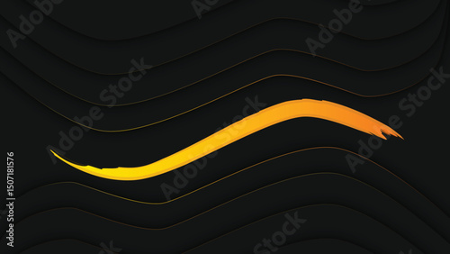 Abstract Black and Yellow Wavy Pattern Design