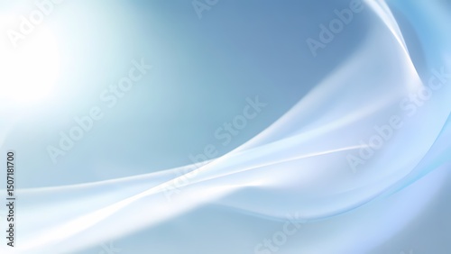 Light blue abstract flowing curves design.