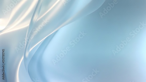 Delicate light blue flowing fabric design.