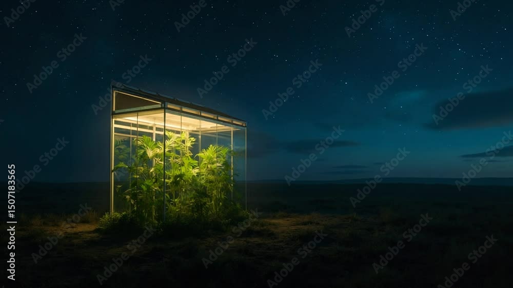 Celebrating World Environment Day A Nighttime Greenhouse Oasis Under the Stars