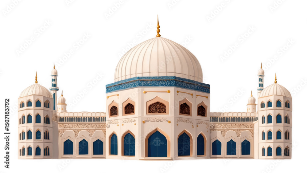 Obraz premium Detailed model of a mosque, showcasing intricate architectural details.