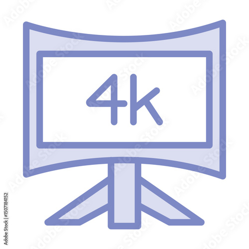 4k Monitor duotone line icon, vector, pixel perfect, illustrator file 

