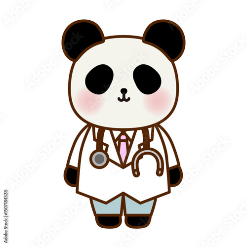 かわいいパンダのお医者さんイラスト素材