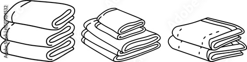 stacked and folded towels set clean bath linen illustration bathroom hygiene, soft fabric, home textile essentials