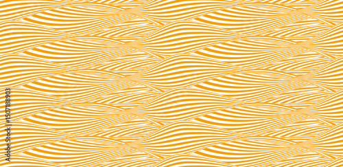 Pasta seamless pattern for ramen background. Food noodle lines spaghetti abstract wave. Italian vector with instant texture design. Wavy geometric art graphic in yellow gourmet.