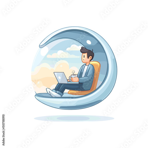 Futuristic Commute: Cloud-Based Coffee Break