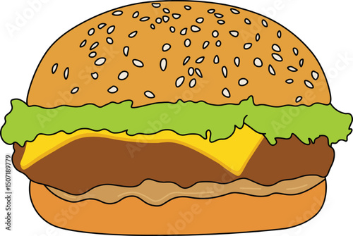 hamburger isolated on white background