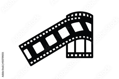 Classic Film Reel Icon A Vector Illustration of Vintage Movie Filmstrip for Nostalgia, Cinema, and Photography Projects