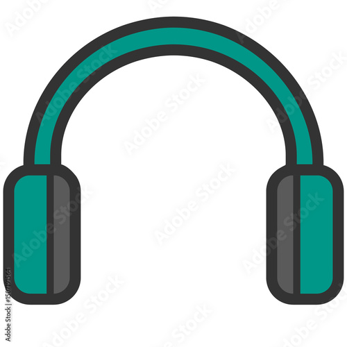 teal green headphone icon