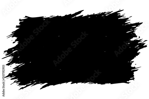 Abstract Black Ink Brush Stroke Grunge Texture Background