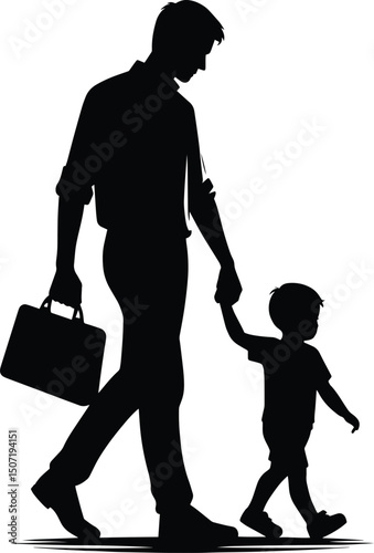 Father and child bonding vector illustration isolated on a white background