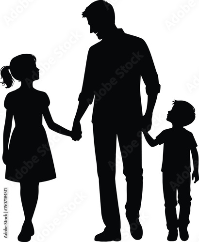 Father and child bonding vector illustration isolated on a white background