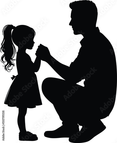 Father and child bonding vector illustration isolated on a white background
