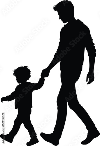 Father and child bonding vector illustration isolated on a white background