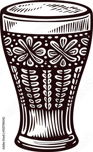 Intricately designed ornate glass with floral patterns in vintage