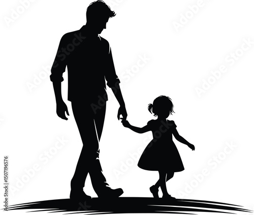 Father and child bonding vector illustration isolated on a white background