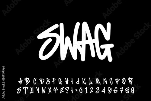 Alphabet Tag Line Graffiti Cartoon Vector