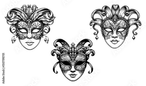 mardi gras mask, carnival mask on white background