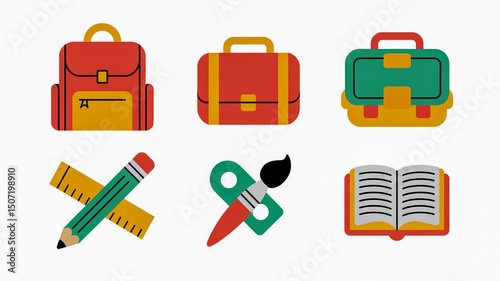 School supplies vector design illustration for education and back to school themed graphics and designs