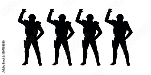 A powerful silhouette of a soldier saluting, symbolizing honor, respect, and patriotism. Perfect for Veterans Day, Memorial Day, and military tribute designs.