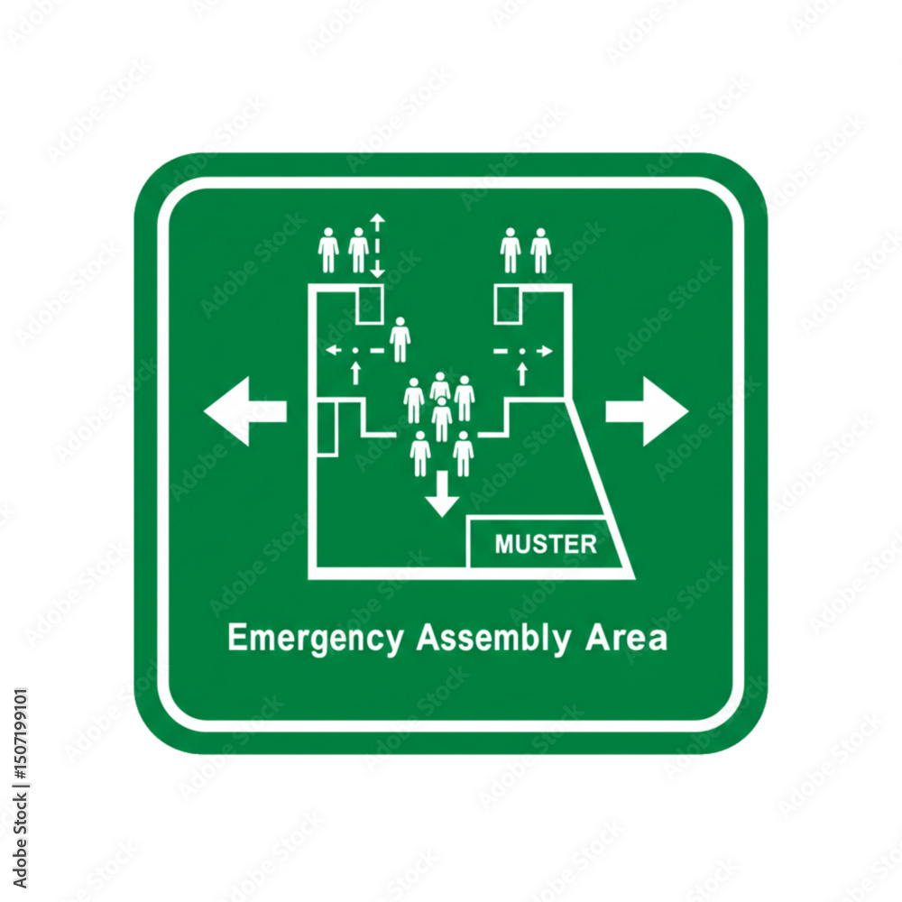 Obraz premium Emergency assembly area with station layout.