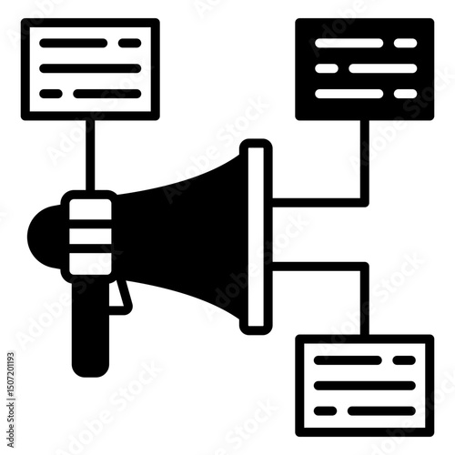 Communication Spreading through Megaphone Illustration