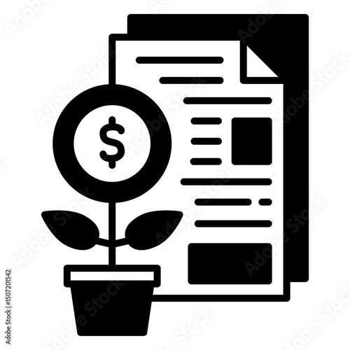 Financial Growth Report with Plant and Dollar Symbol