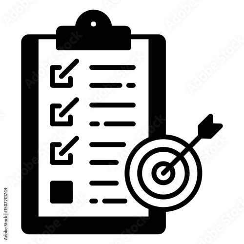 Checklist Clipboard with Target and Arrow Icon