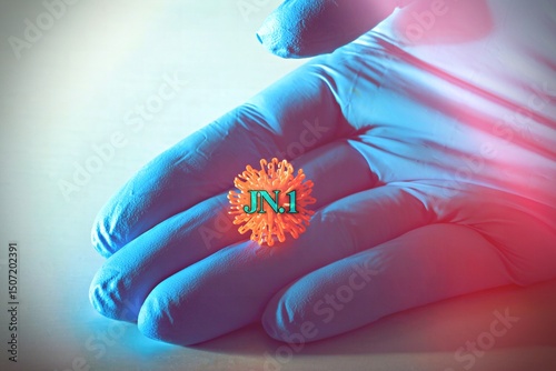 Picture of the hand of a scientist while studying Covid-19 variant virus 