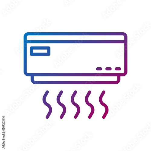 air conditioner gradient line icon
