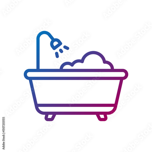 bathtub gradient line icon