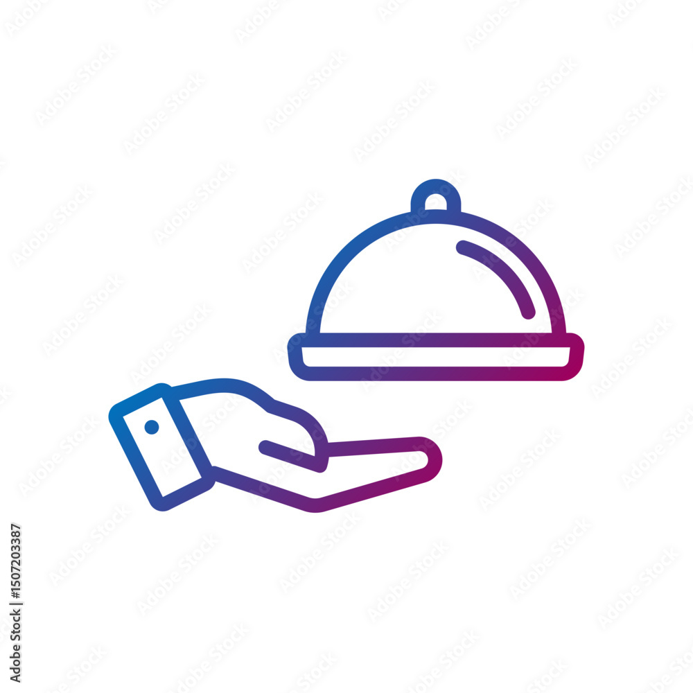 Fototapeta premium room service gradient line icon
