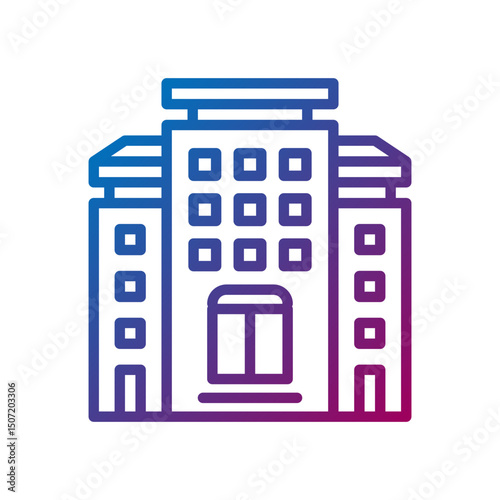 hotel gradient line icon
