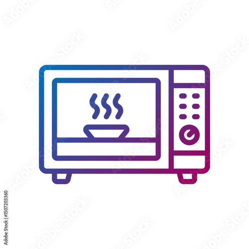 microwave gradient line icon