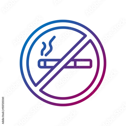 no smoking gradient line icon