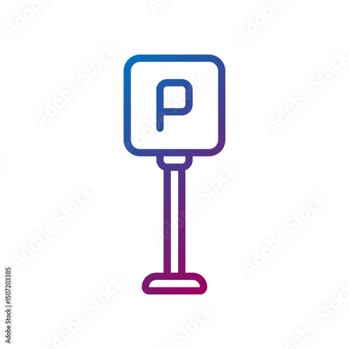 parking area gradient line icon
