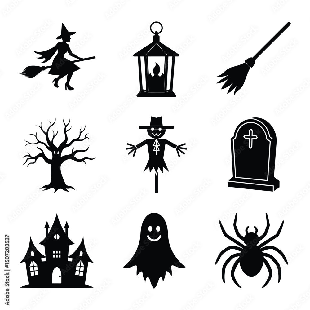 Fototapeta premium set of halloween icons