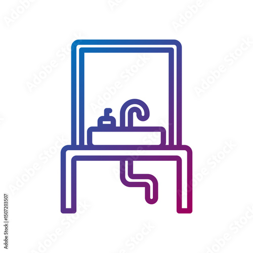 wastafel sink	gradient line icon