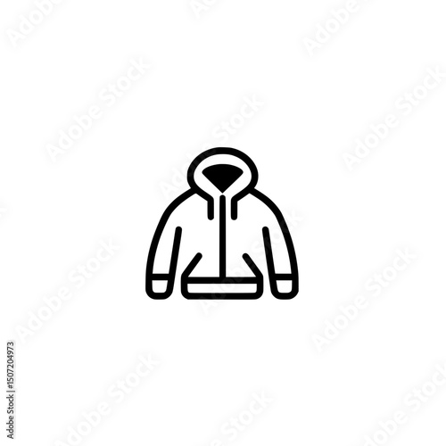 Hoodie icon vector in flat modern style for casual clothing and fashion design