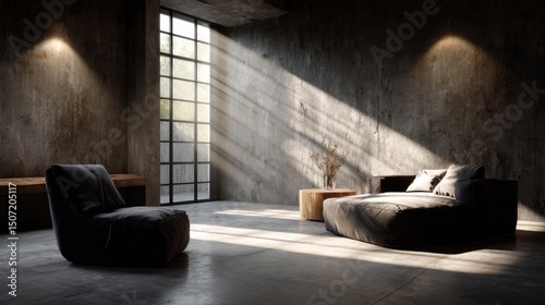 Exposed concrete wall with subtle texture and shadow falloff