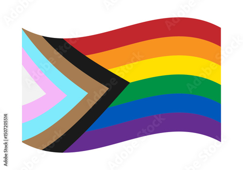 Bandera ondulada del orgullo LGBTQ+