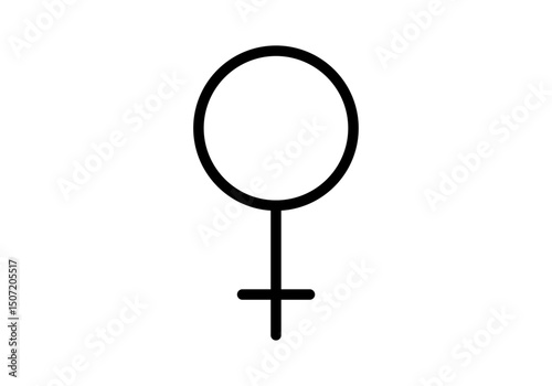 Icono negro de símbolo femenino en fondo blanco