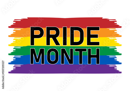 Bandera para el mes del orgullo LGBTQ+ hecho con pinceladas