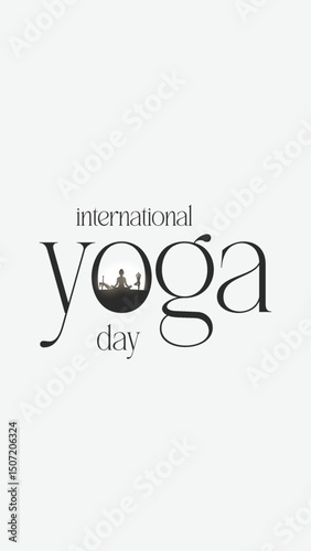 international yoga day. yoga body posture. Woman practicing yoga. vector illustration design. 21 june International yoga day vector poster
