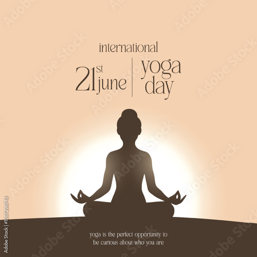 international yoga day. yoga body posture. Woman practicing yoga. vector illustration design. 21 june International yoga day vector poster