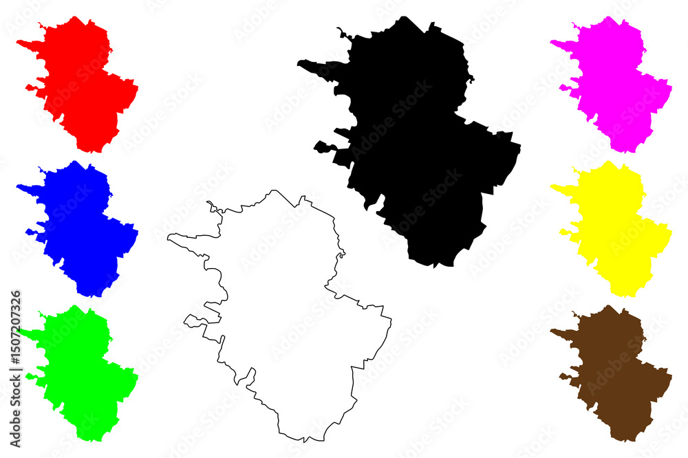 Naklejka premium Malang city (Republic of Indonesia, Region Java) map vector illustration, scribble sketch Tumapel map