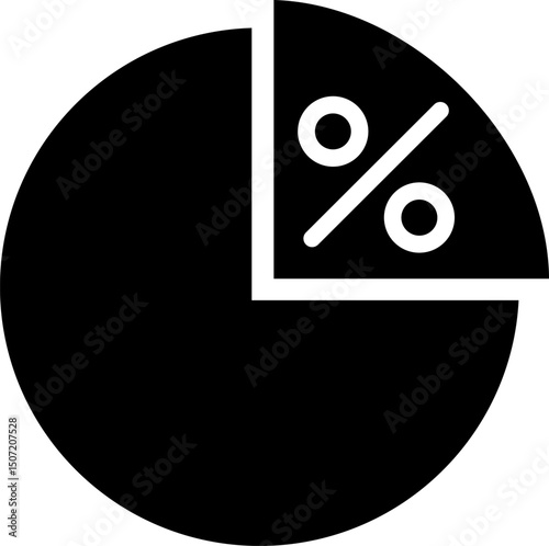 fraction icon.  concise format. Percentage icon. Market Share Analysis sign. Proportion  symbol
